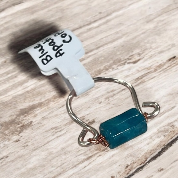 Blue Apatite Minimalist Deep Meditation Ring - Picture 1 of 7